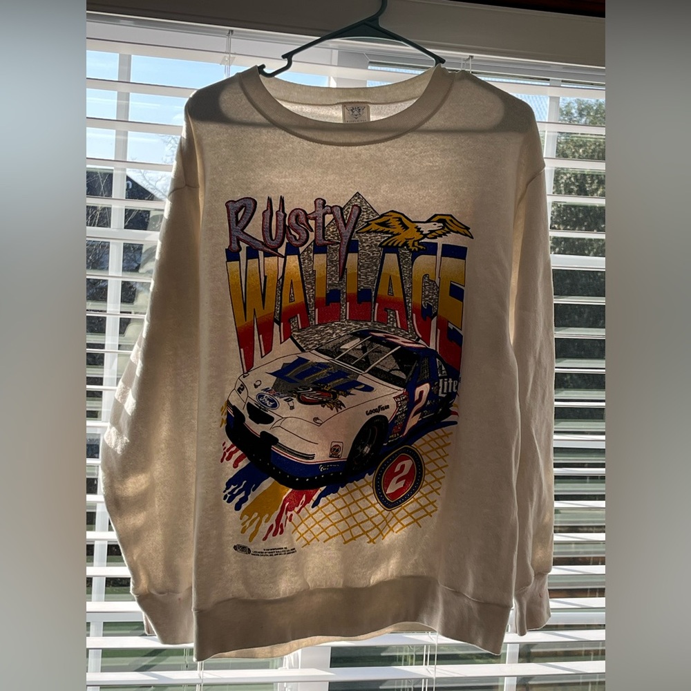 Vintage Rusty Wallace Racing Sweatshirt NASCAR RARE